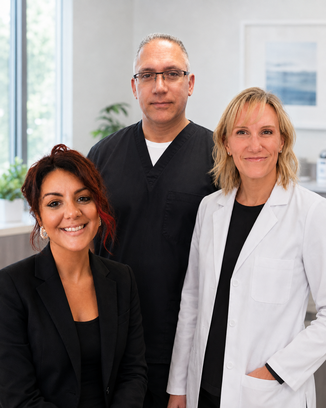Clinicians reviewing patient care information together